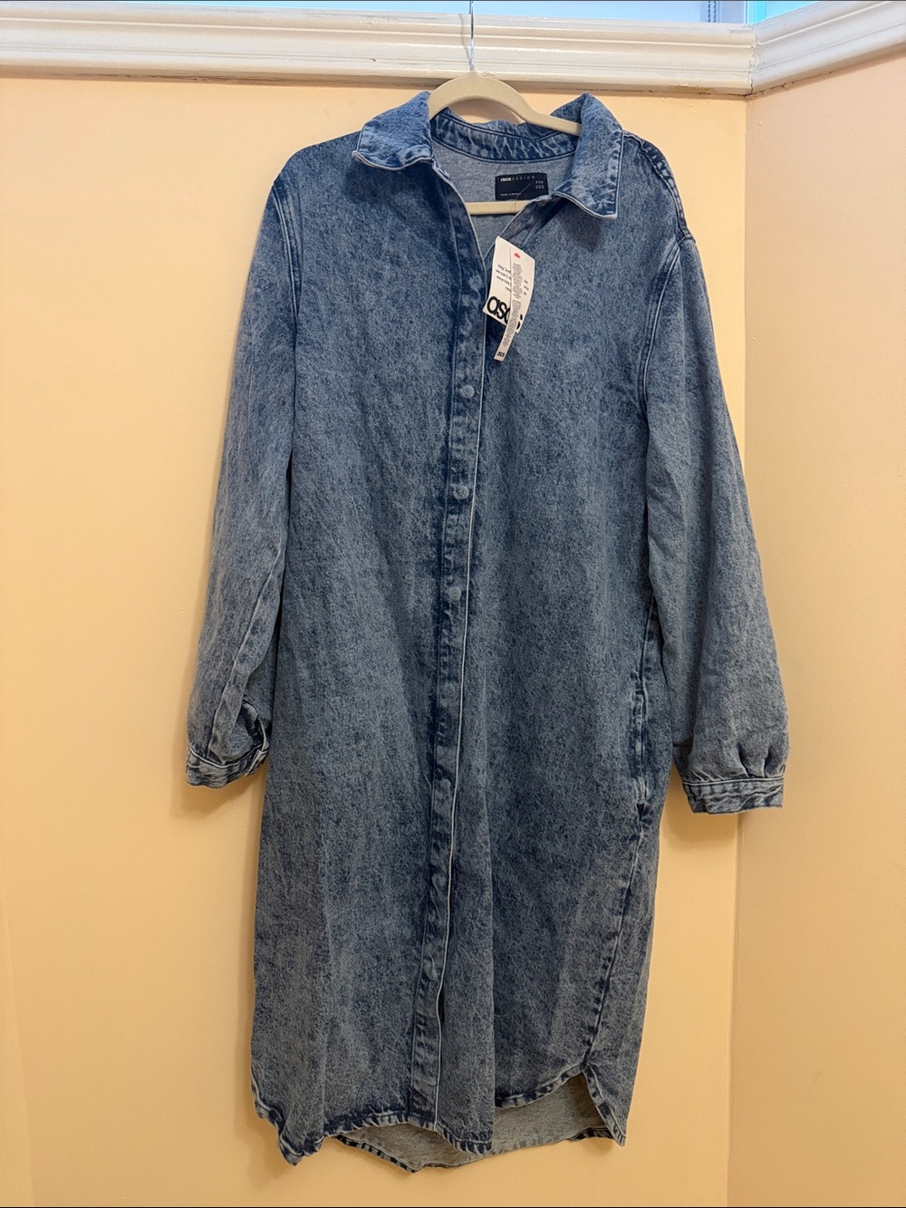 ASOS Washed Blue Longline Denim Jacket